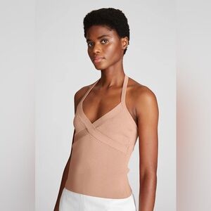 NWT halston tan halter top